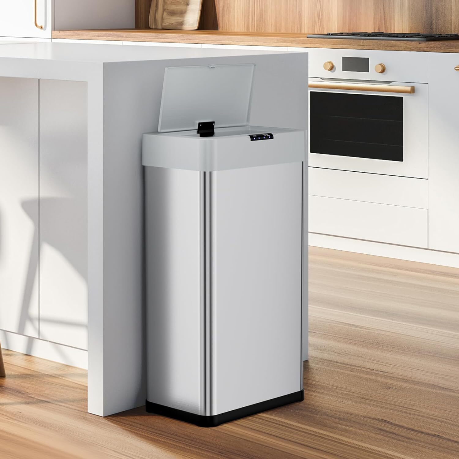 Motion Sensor Kitchen Trash Can Stainless Steel Garbage Can Touchless 21.1 Gal