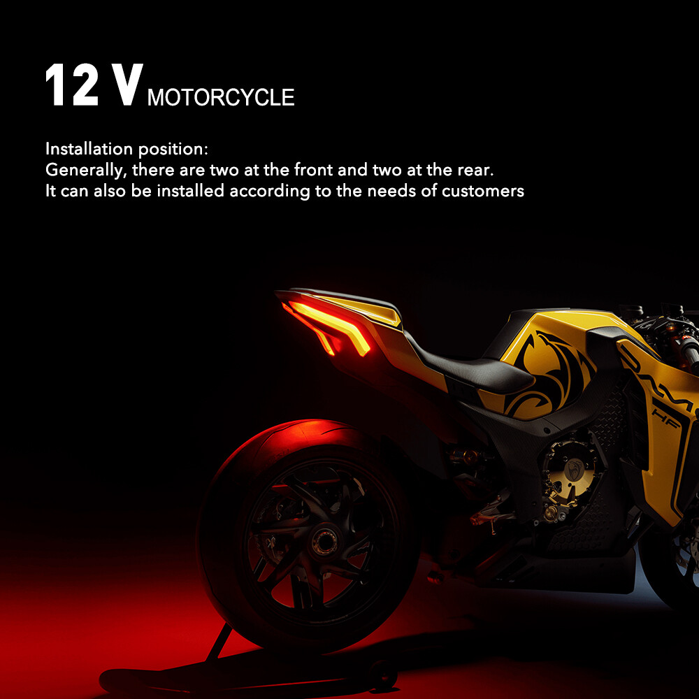 4PCS Motorcycle Led Turn Signal Indicator Blinker Amber Lights Universal Durable