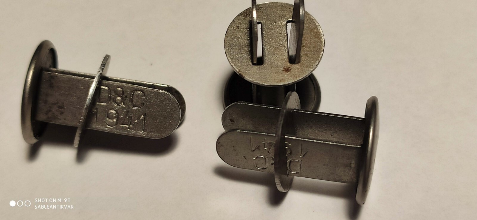 WW2 GERMAN HELMET EARLY RIVETS/WASHERS SET OF 3,MAKER MARKED very good replica