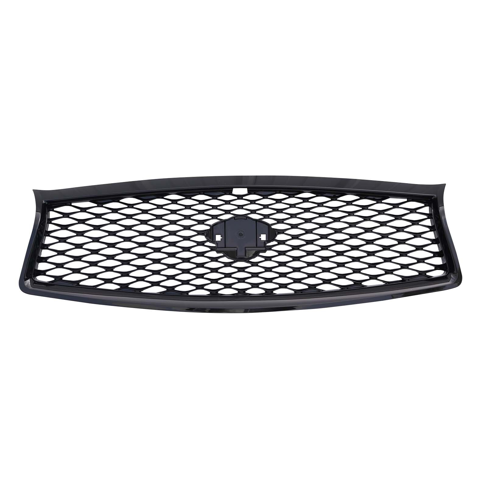 For Infiniti Q50 2014-2016 2017 Front Bumper Upper Grille Gloss Black Grill JDM