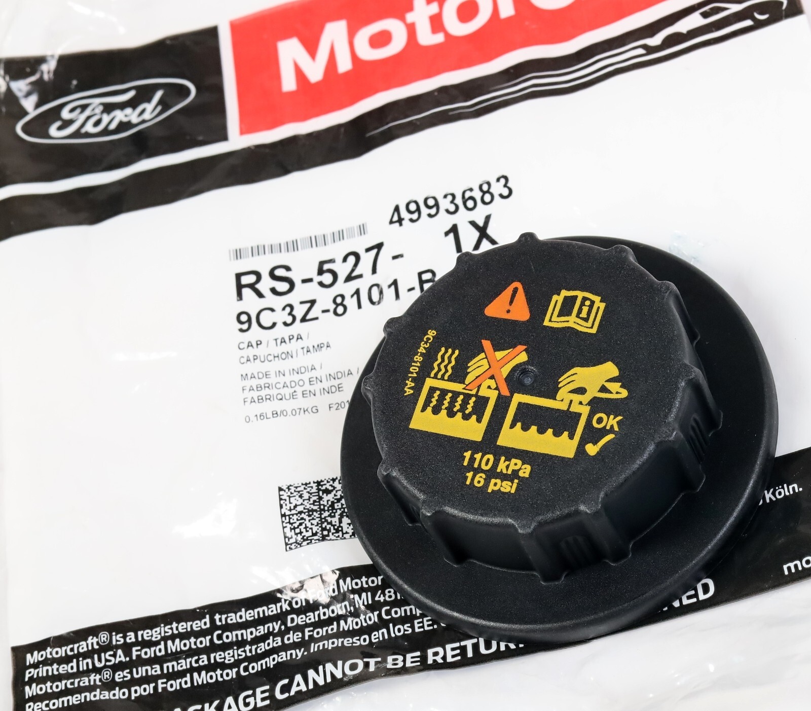 RS-527 / 9C3Z-8101-B Coolant Overflow Reservoir Cap Ford 6.0L Powerstroke Diesel