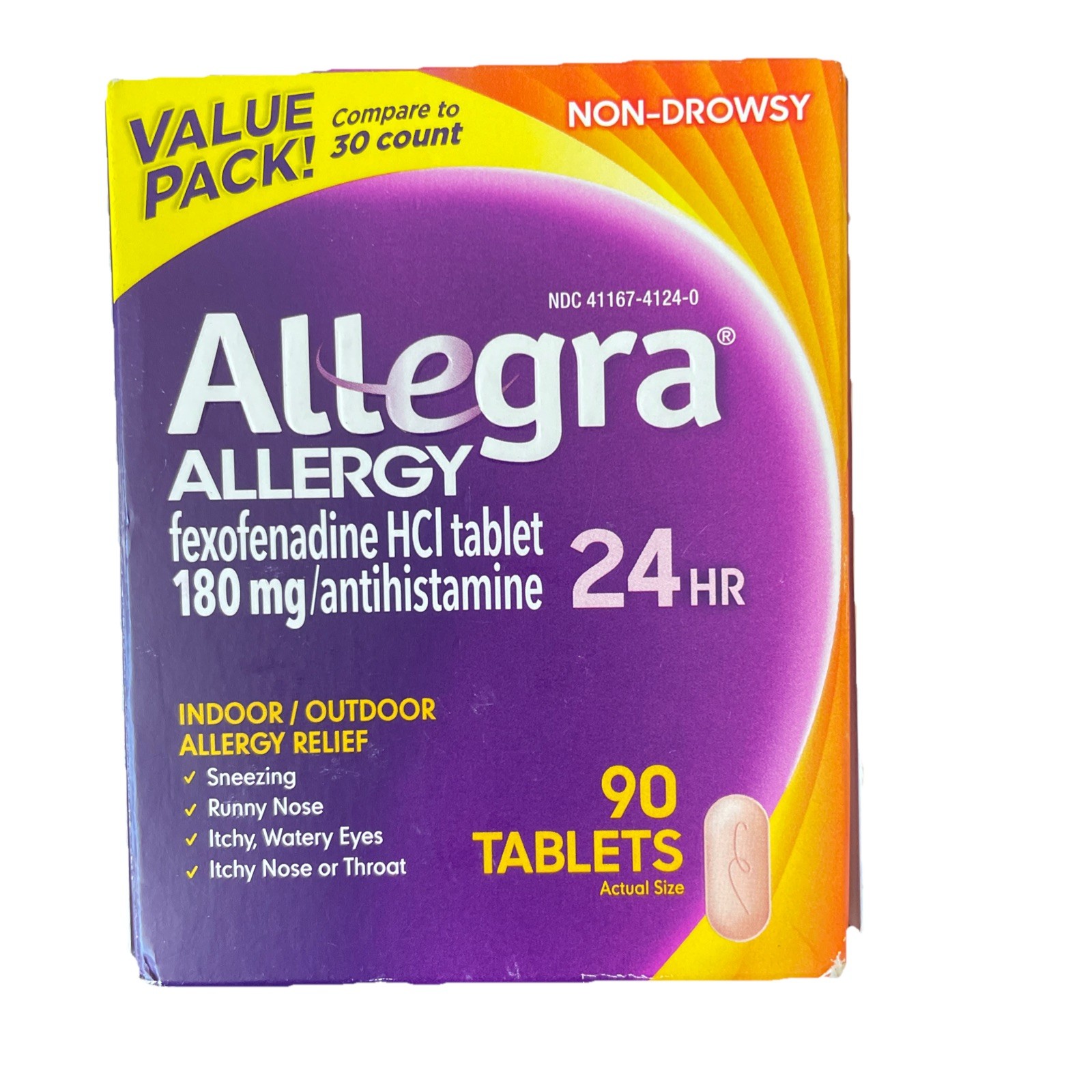 Allegra Allergy 24HR 90ct Tablets - Exp. 2026