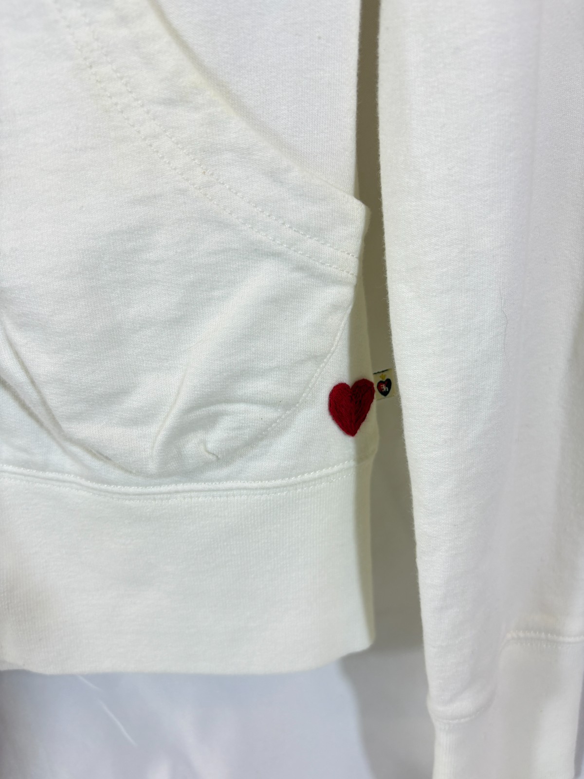TWISTED HEART BEADED HEART Embroidered Zip Up Faux Fur Trim Hoodie Sz XS NWT