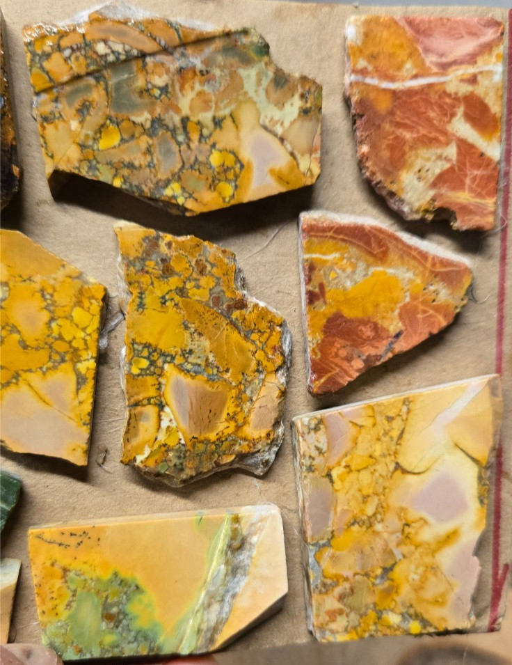 Assorted RARE Magnesite, Cabochon Slabs Preform Slices, 15 Pcs, Flat 128