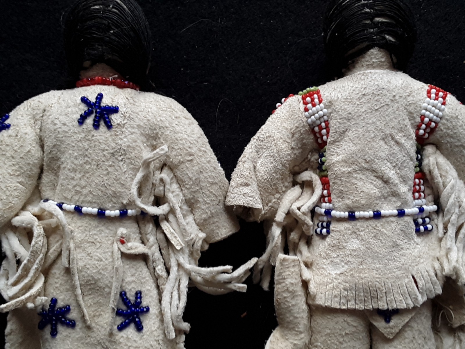 NATIVE AMERICAN BEADED LEATHER DOLLS, PAIR OF "STAR" DOLLS, SIOUX SB-0226*09099