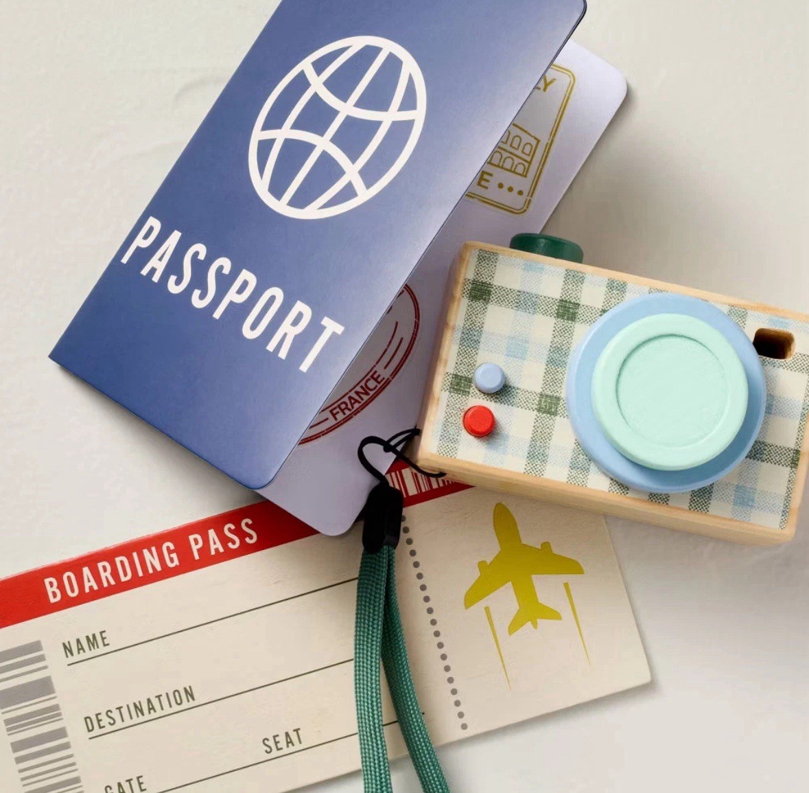 Toy Suitcase & Travel Accessories - Hearth & Hand with Magnolia. Wooden. Map.