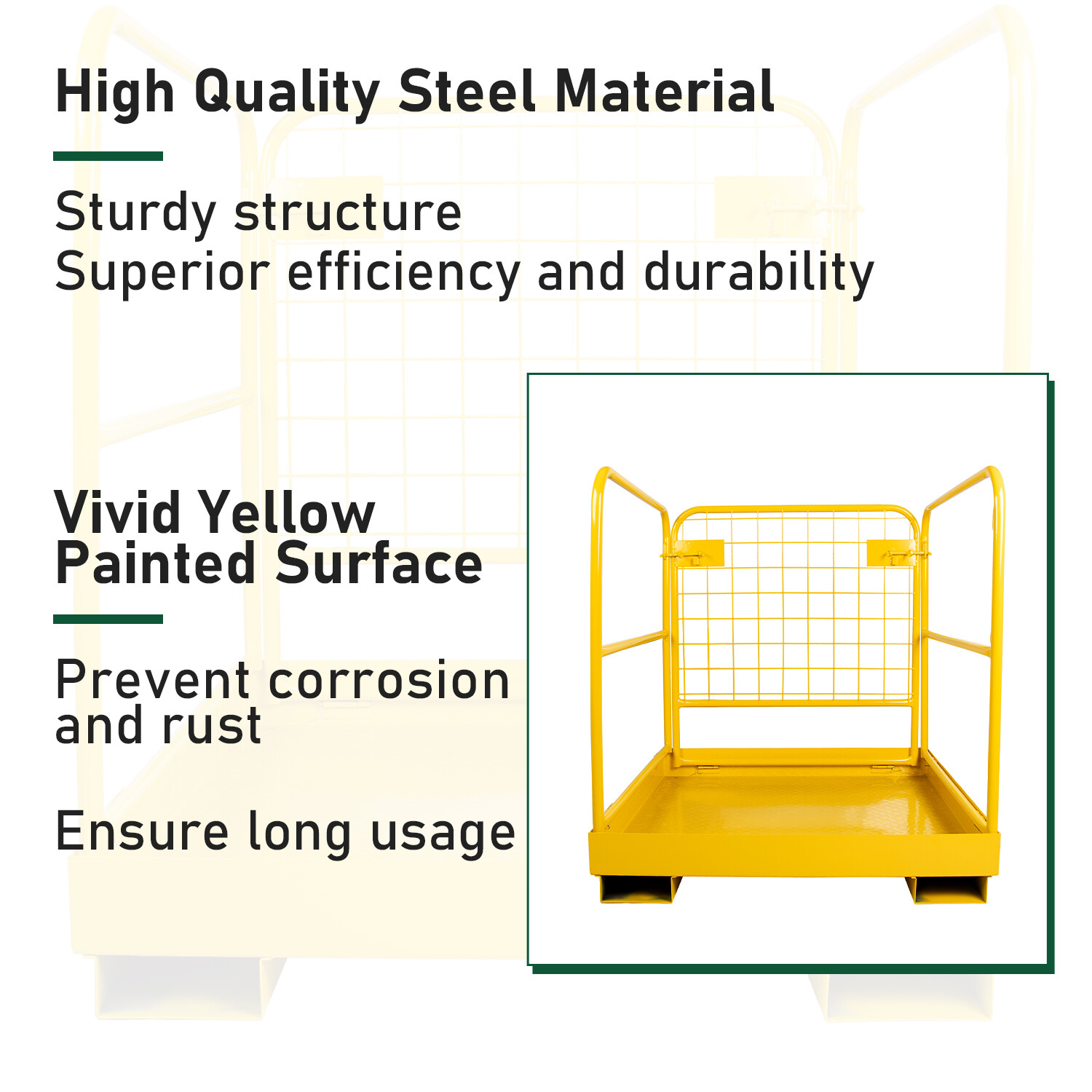 Forklift Safety Cage Work Platform 36 x 36 inch Construction Lift Basket 1100lbs