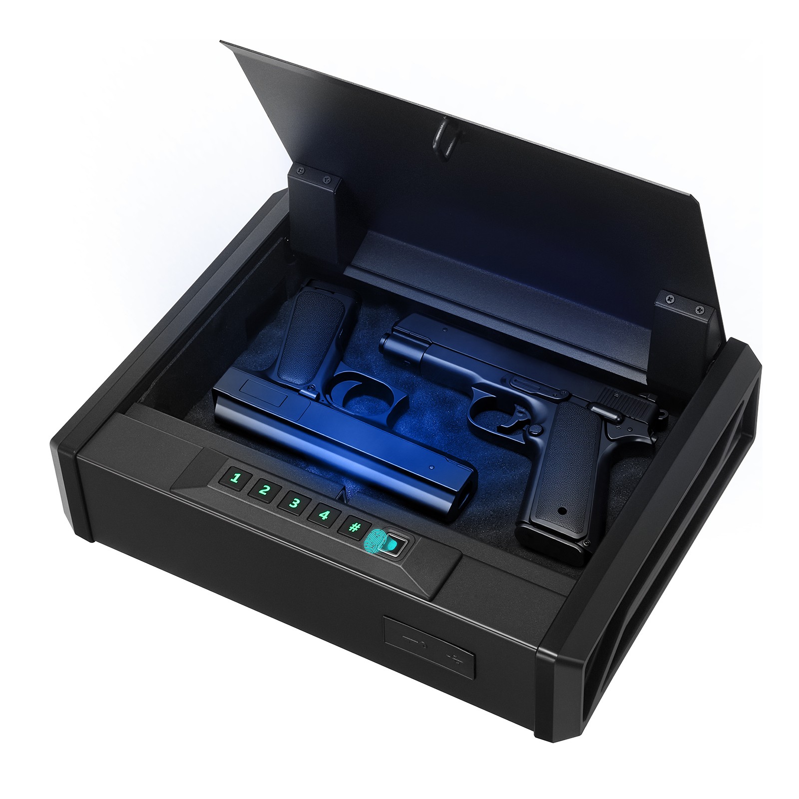 VEVOR Gun Safe with Fingerprint/Password/Key Lighting for 2 Pistols & Magazines