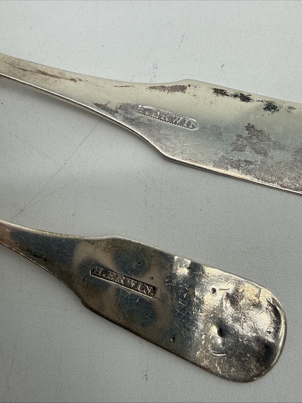 H. Erwin Lot of 5 Coin Silver Spoons Approx 3.6 Ounce