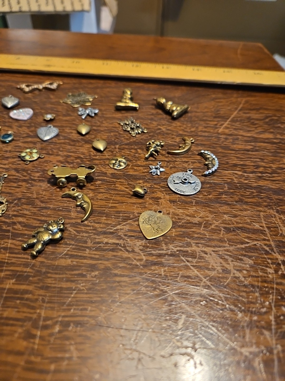 Lot Of 50 Mixed Parts Pcs France Vintage 60s Brass Stampings Findings Jewelry 10