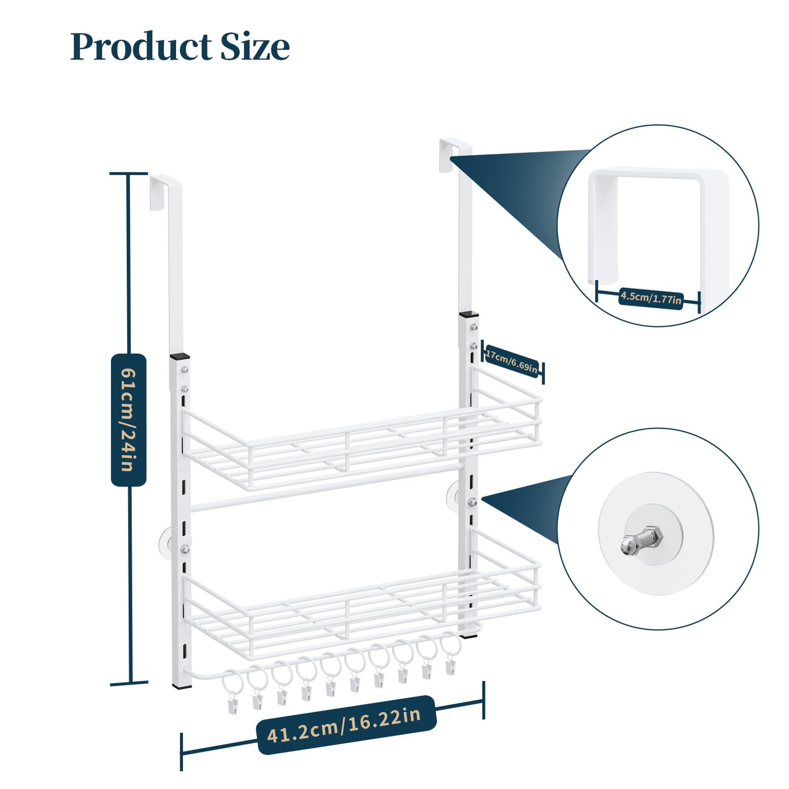 Over Door Hat Organizer 3 Tier Wall Mounted Hat Rack with 2 Adjustable Metal...