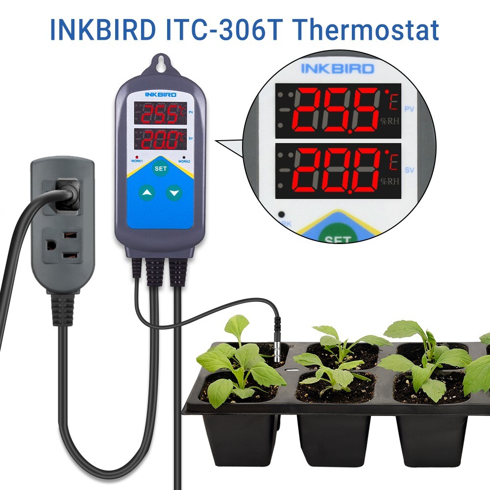 Inkbird Thermostats ITC-306T Controller Temperature Control Day Night Heating US