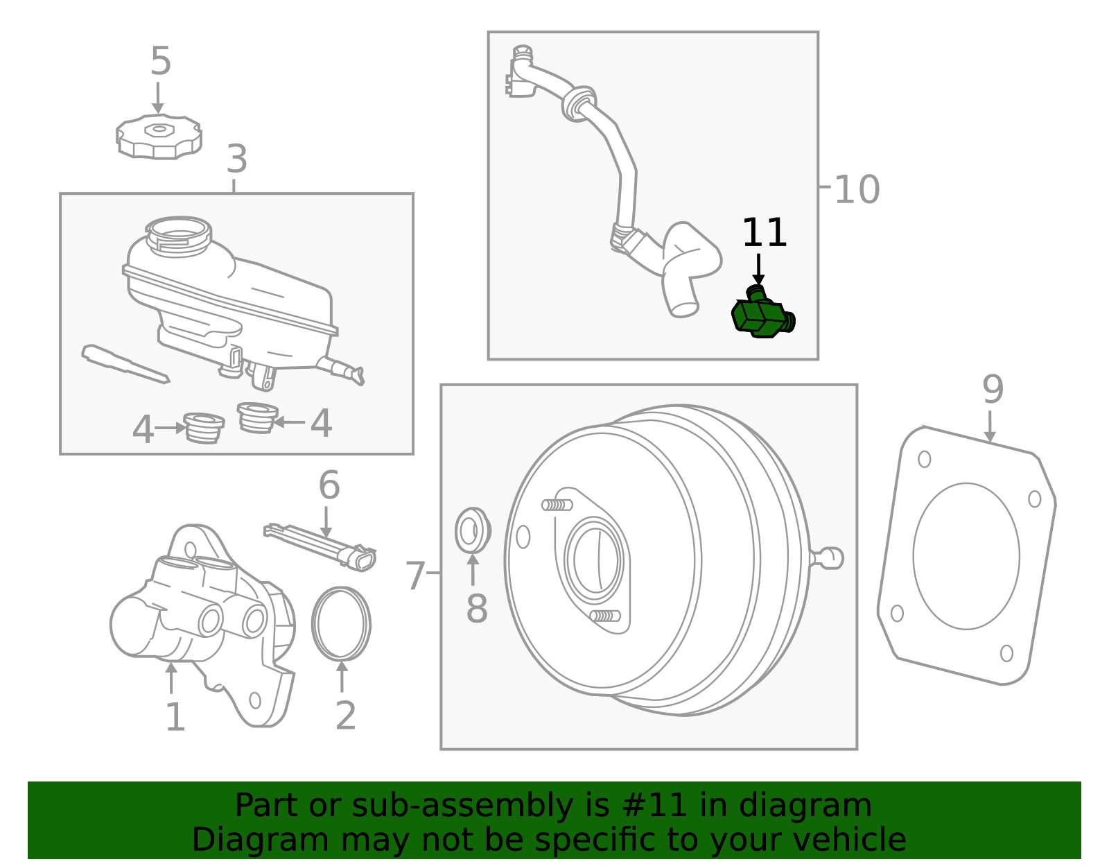 Genuine GM Power Brake Booster Pressure Sensor 20876799
