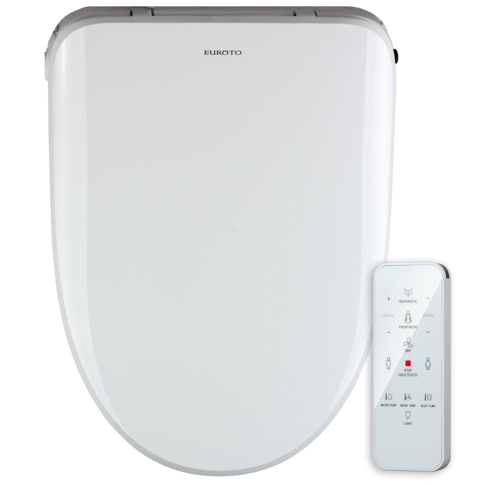 Smart Toilet Seat Electric Bidet Elongated Auto Deodorization Heated Nightlight