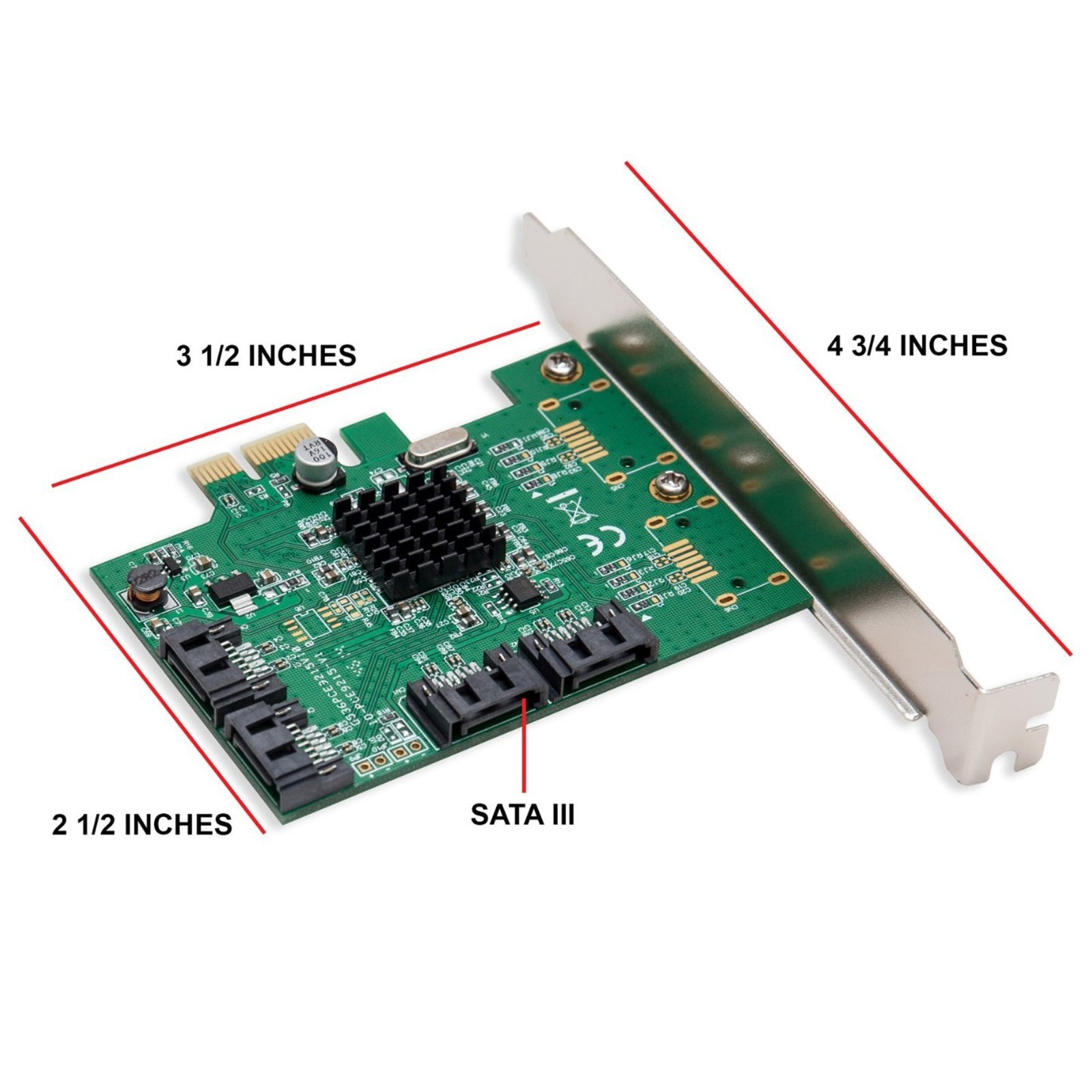 Open Box- 4 Port SATA III NON-RAID PCI-e 2.0 x1 Card