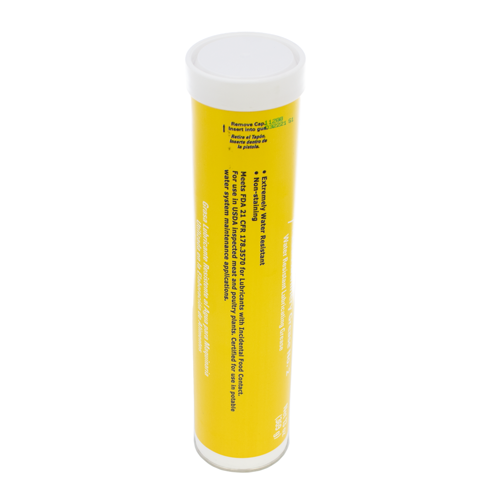 Grease cartridge, food grade. Universal grease tube for machine lubrication.