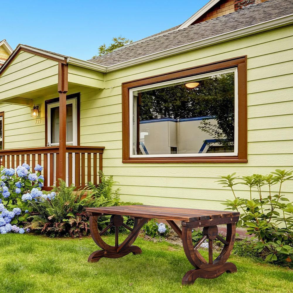 Outdoor Bench Patio Chair Wooden Garden Furniture for Backyard Park Porch Seat