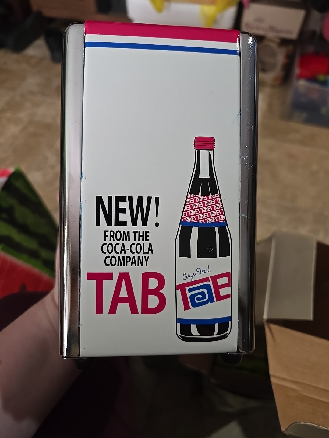 TAB Coca-Cola Retro Napkin Dispenser 2007 Metal Construction 7x4¼x3⅞" With Box