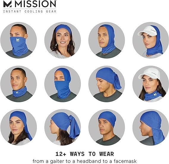 Mission Unisex One Size Black All Weather Cooling Neck Gaiter