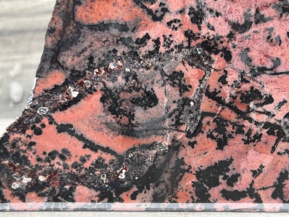 Old Stock - Dendritic Rhodonite - Mexico 4.5"x3.5" Lapidary Rough Slab Cabbing
