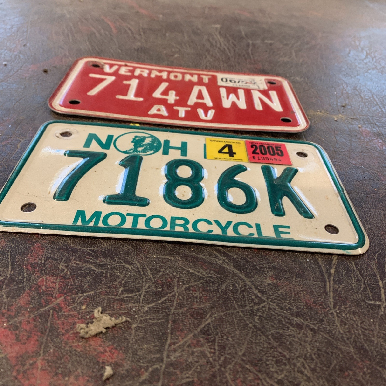 New Hampshire Vermont License Plate Lot Old Man Of The Mountain Motorcycle ATV