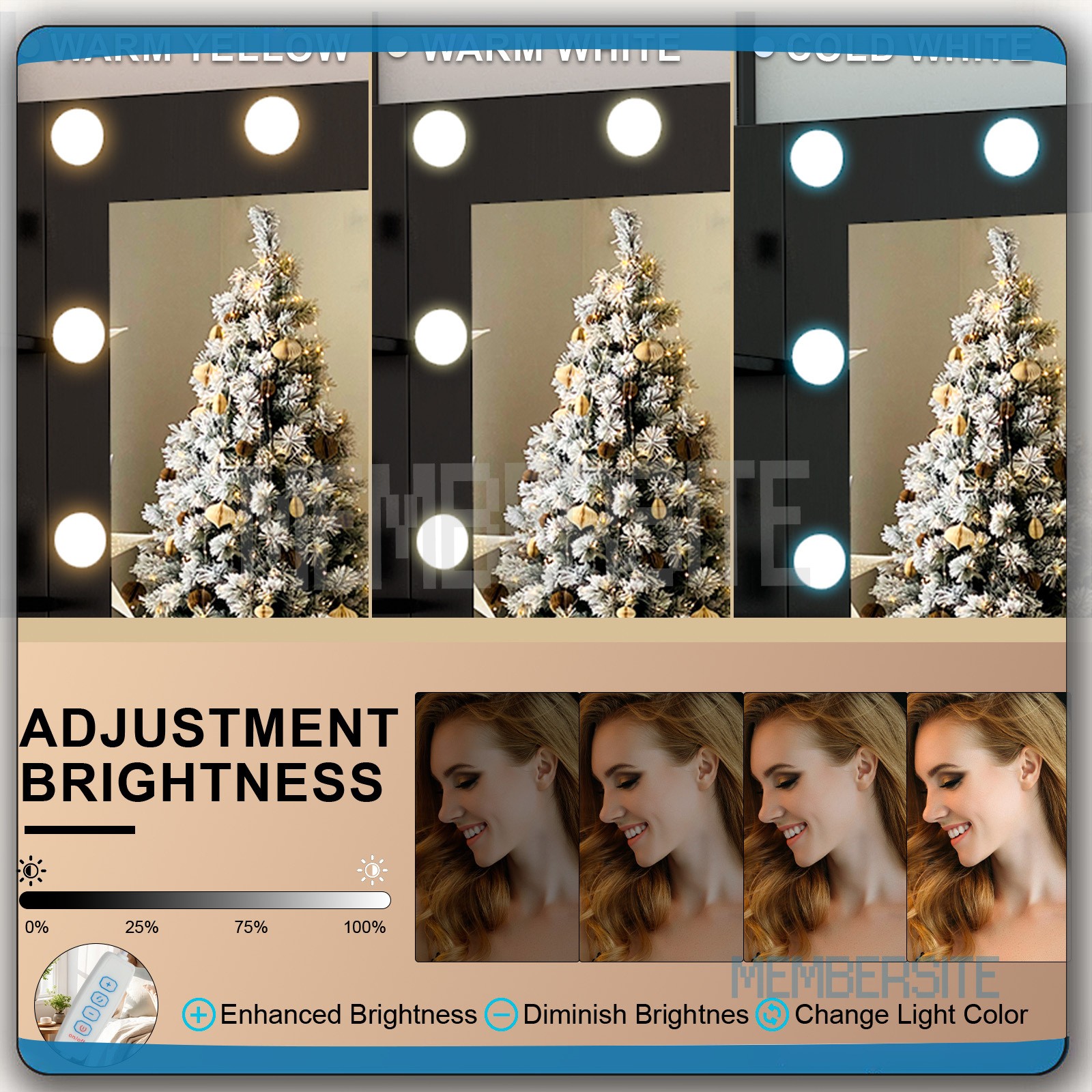 Black Vanity Desk With Large Lighted Mirror 5 Drawers Makeup Dressing Desk Set