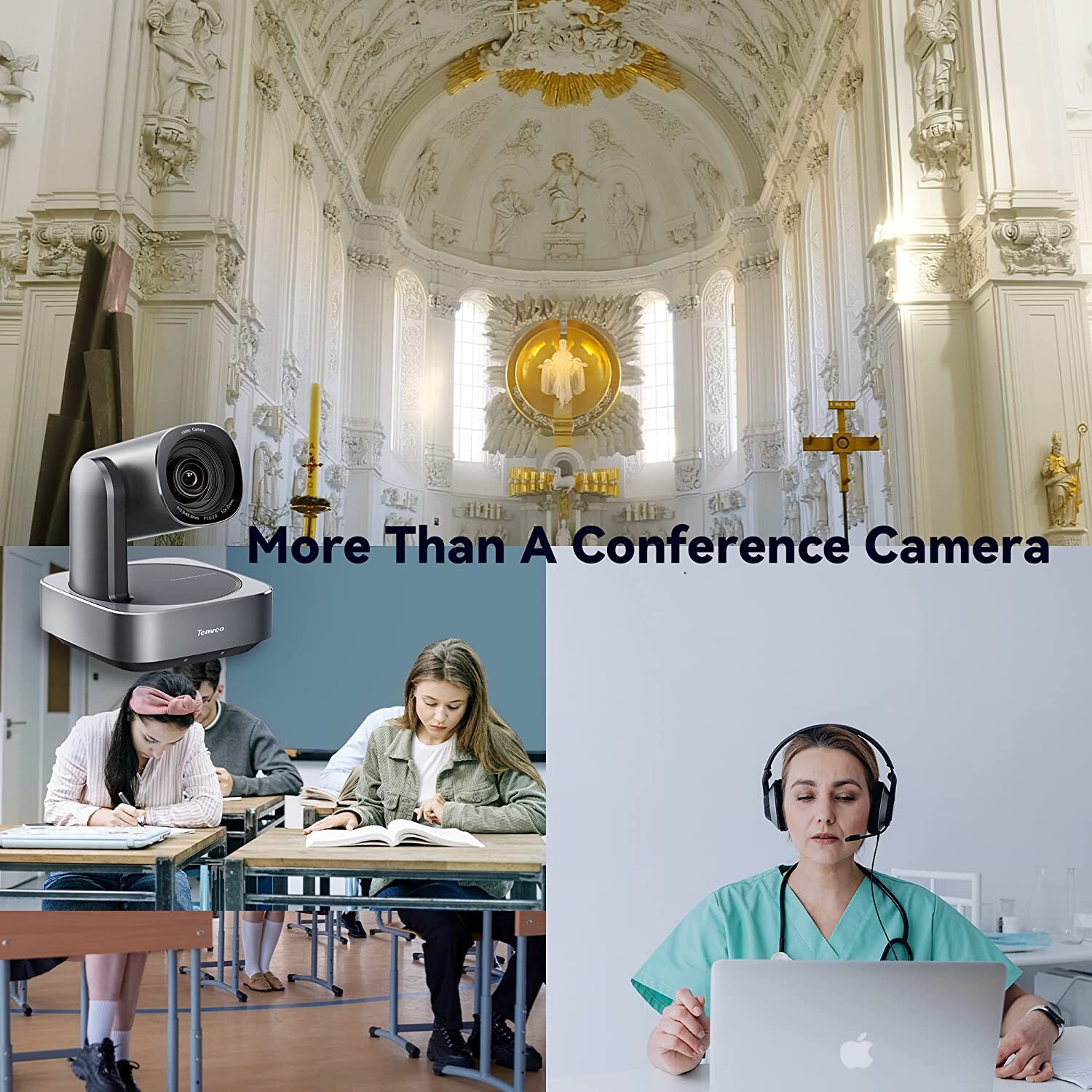 Tenveo 4K PTZ Conference Camera with 12X Zoom Wide View Angle USB3.0/HDMI/RJ45