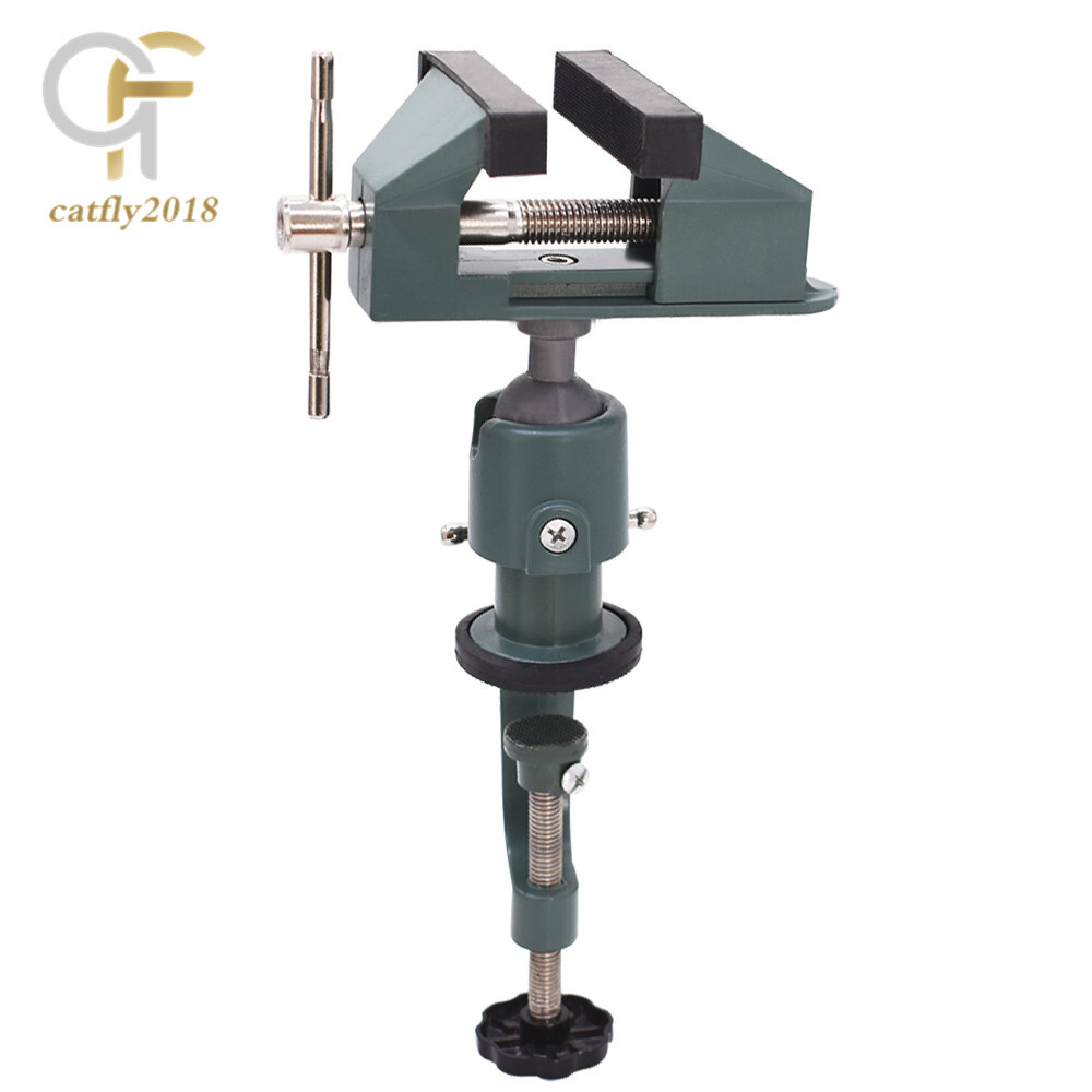 3" Universal Table Vise Aluminum Swivel 360° Rotating for Holding Small Parts