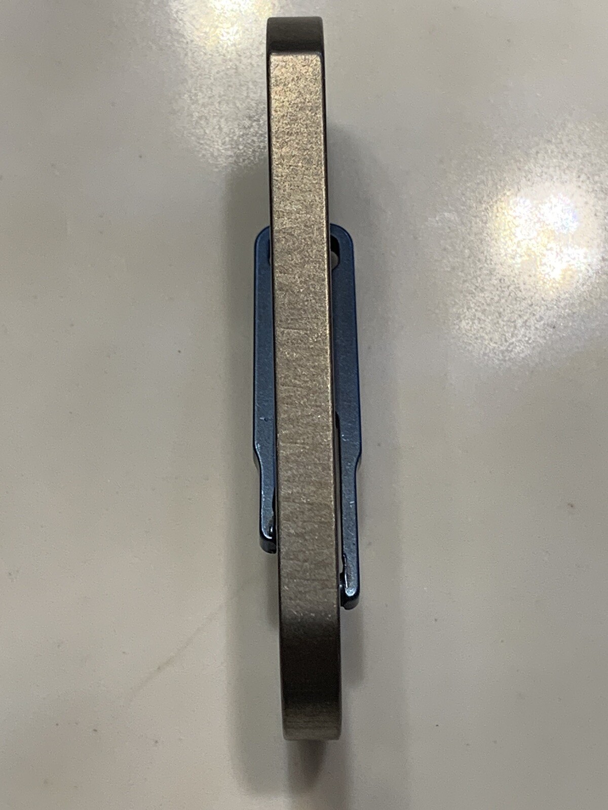 Titanium Carabiner Snap Spring Hook Clip, EDC Keychain, Key Ring, Blue Anodized