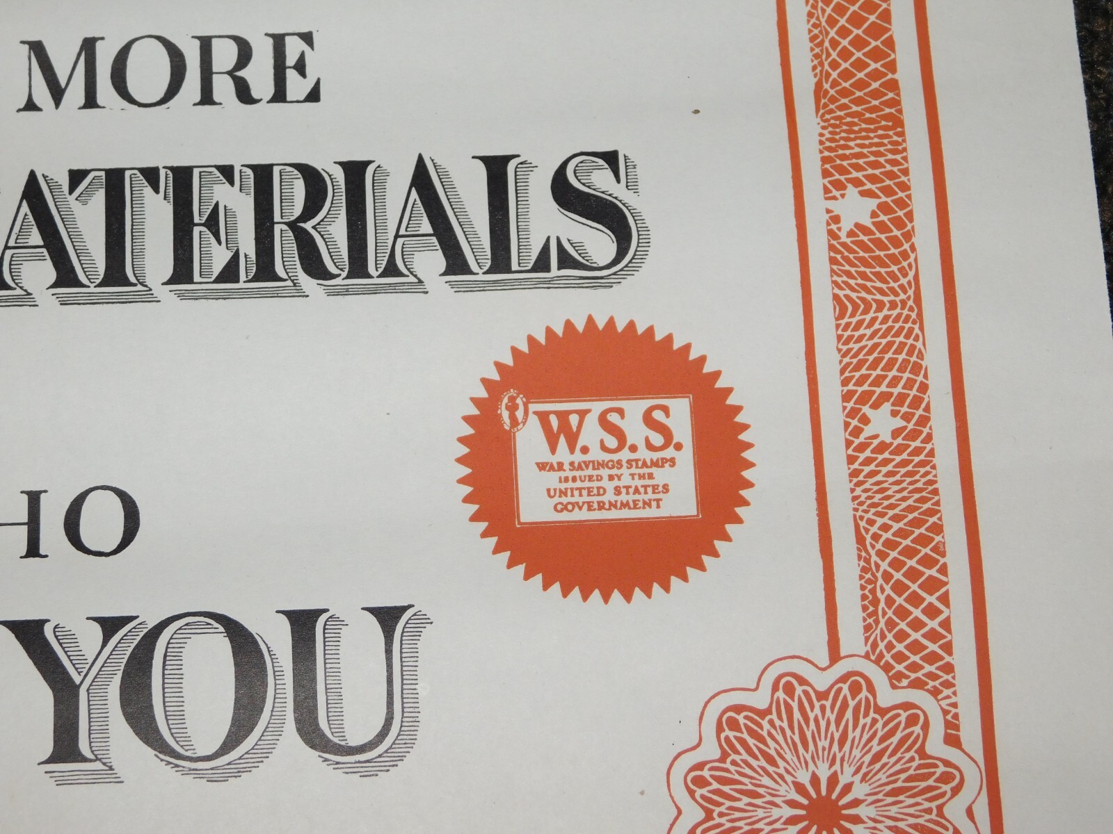 VINTAGE WWI WORLD WAR 1 NATIONAL WAR SAVINGS DAY WSS SAVE & BUY EAGLE POSTER