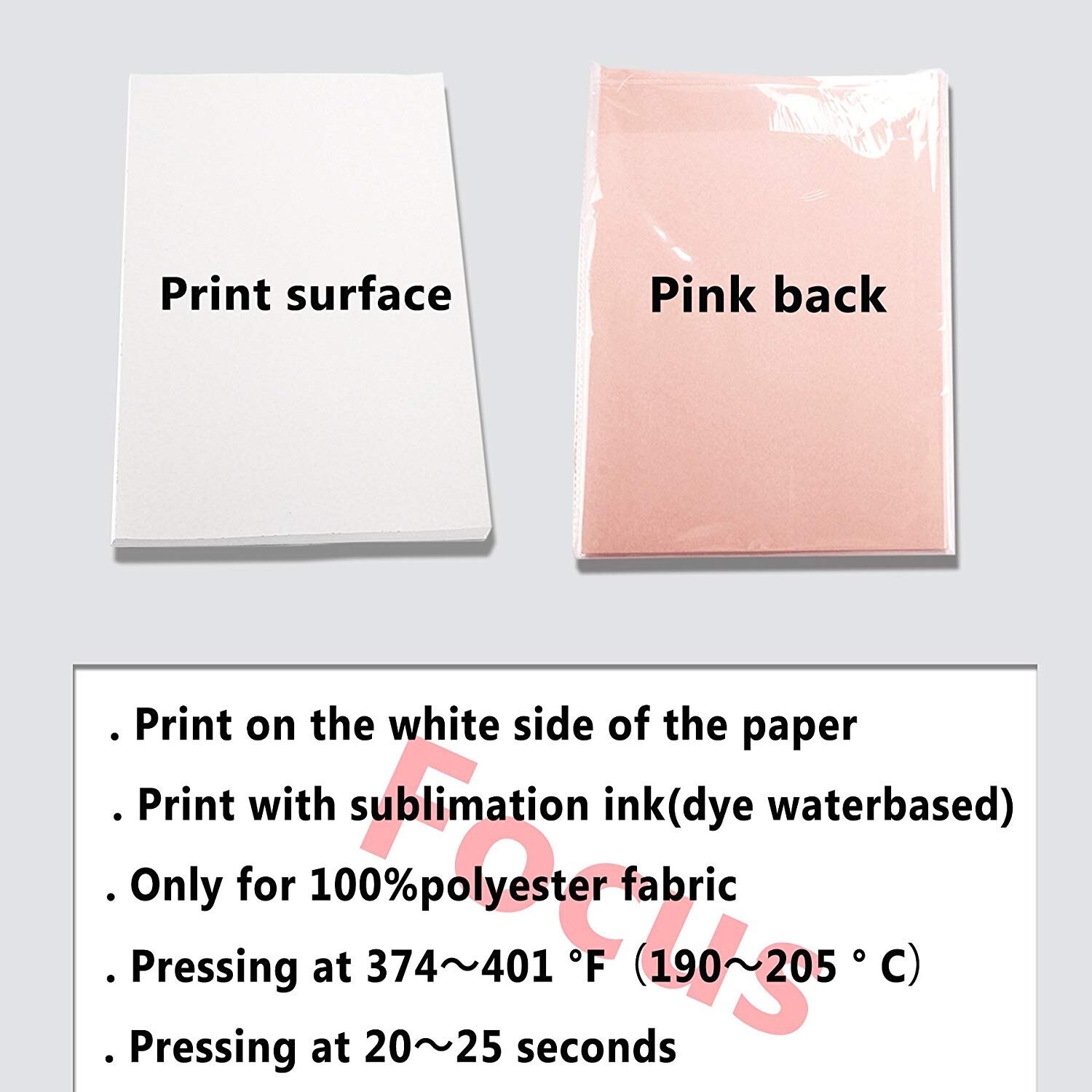 A+SUB Dye Sublimation Paper 8.5"x11" Inkjet Printer Heat Transfer 100 Sheets