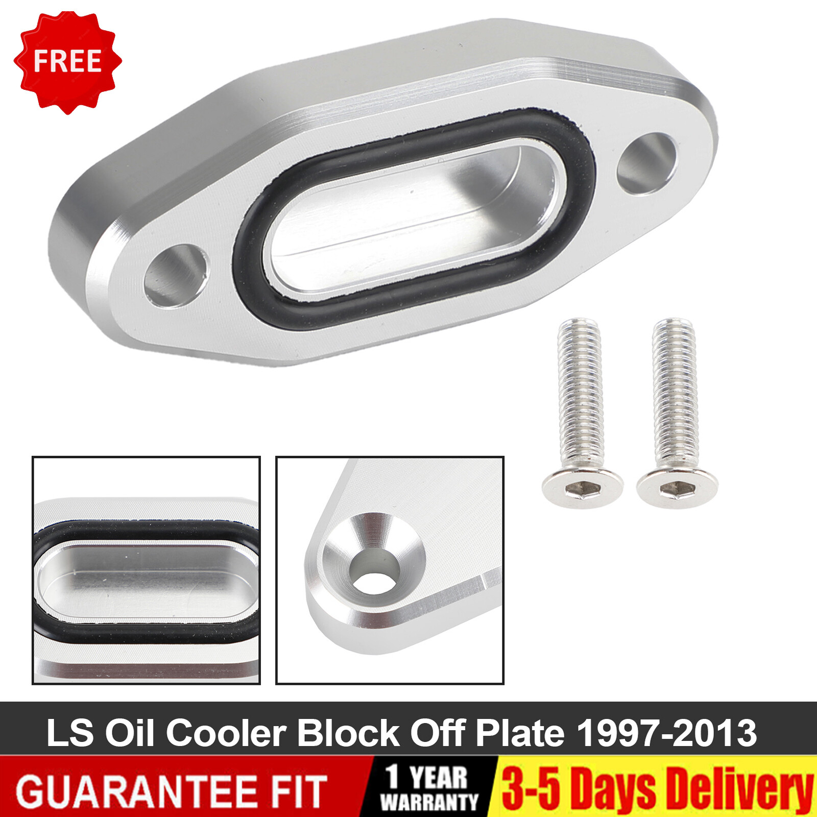 LS Oil Cooler Block Off Plate For LS1 LSX LS3 LS6 4.8L 5.3 5.7 1997-2023 USA