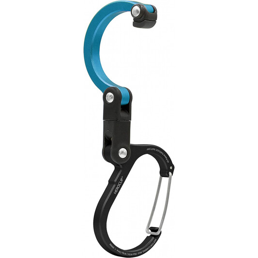 HEROCLIP Carabiner Clip Hook Mini for Camping, Organization (Black & Blue)
