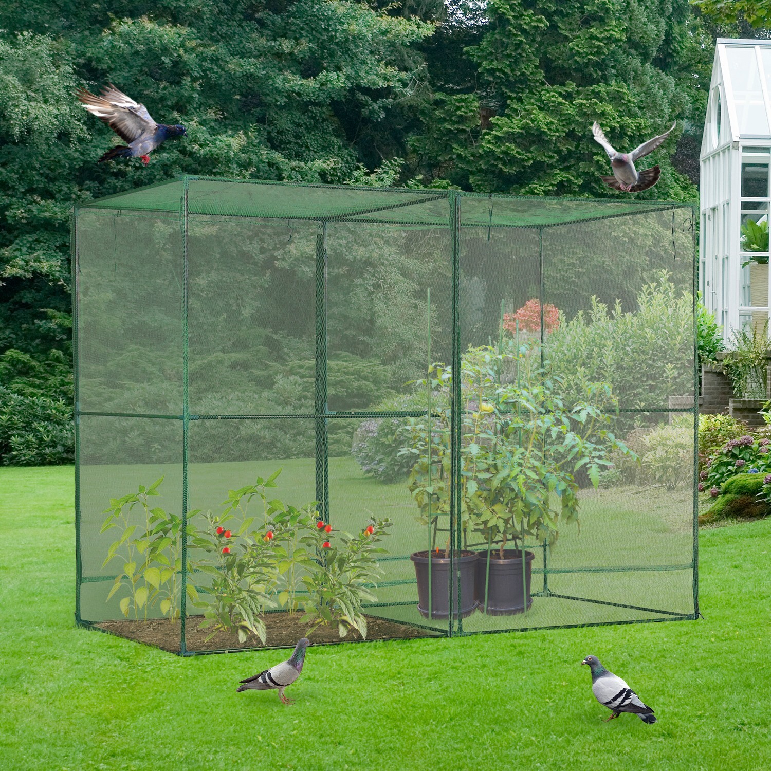 Aoodor 8x4x6ft. Walk-in Crop Cage Plant Protection Tent For Insects Squirrel