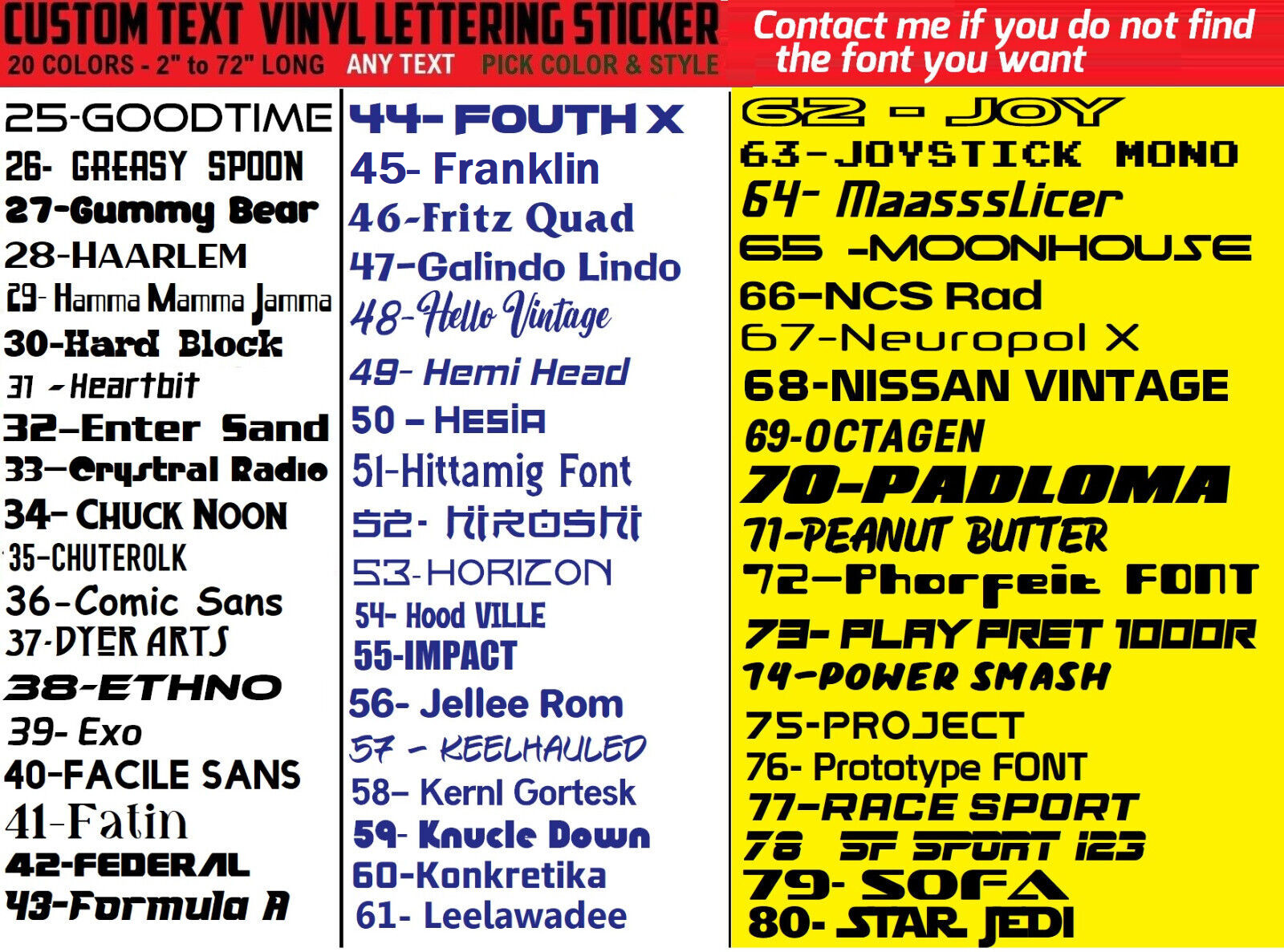 Custom Text Vinyl Lettering Sticker Decal Personalized -ANY TEXT - ANY NAME - [2