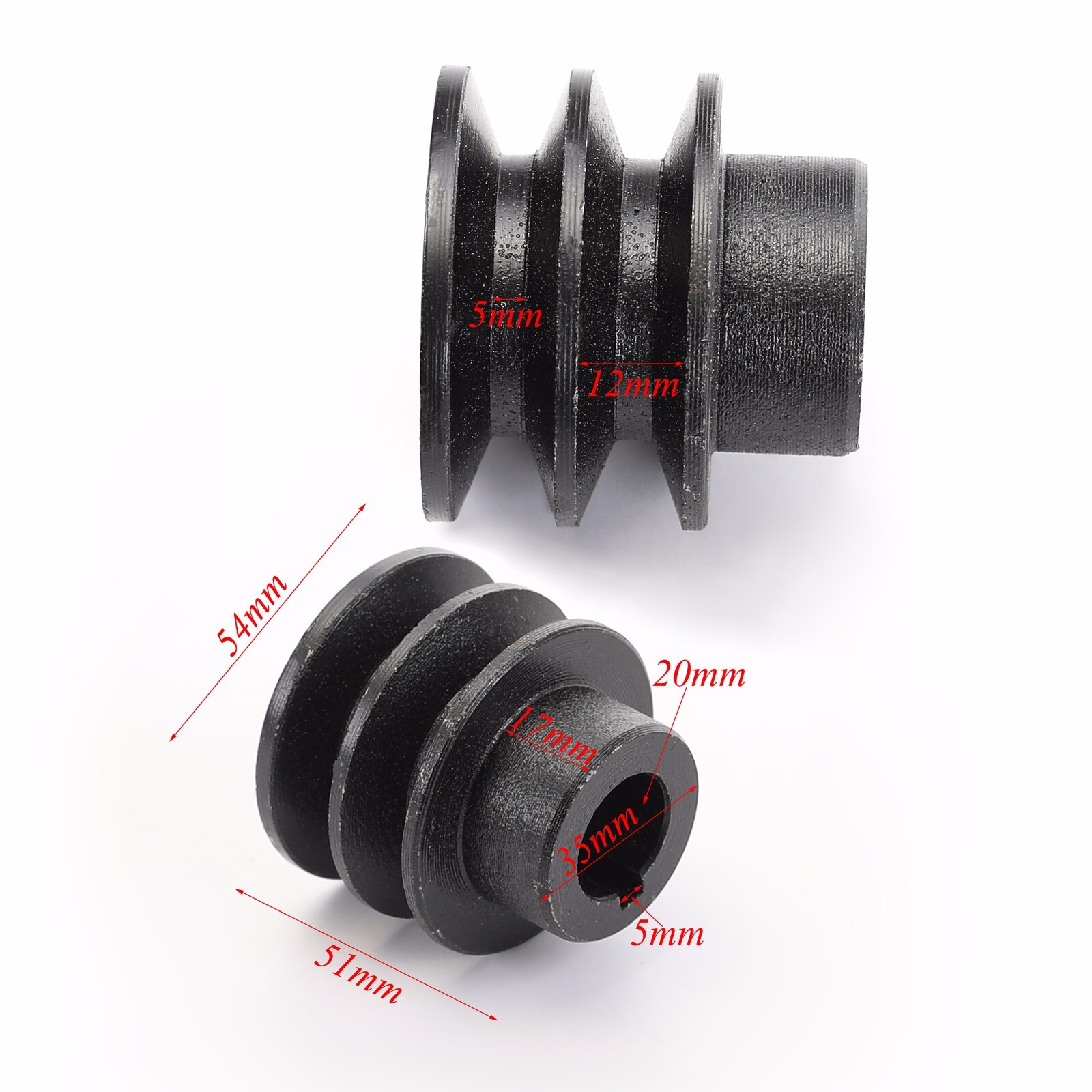 20mm Bore Double Groove V-Belt Pulley For 168F/170F 7HP Gas Engine GX200 GX160