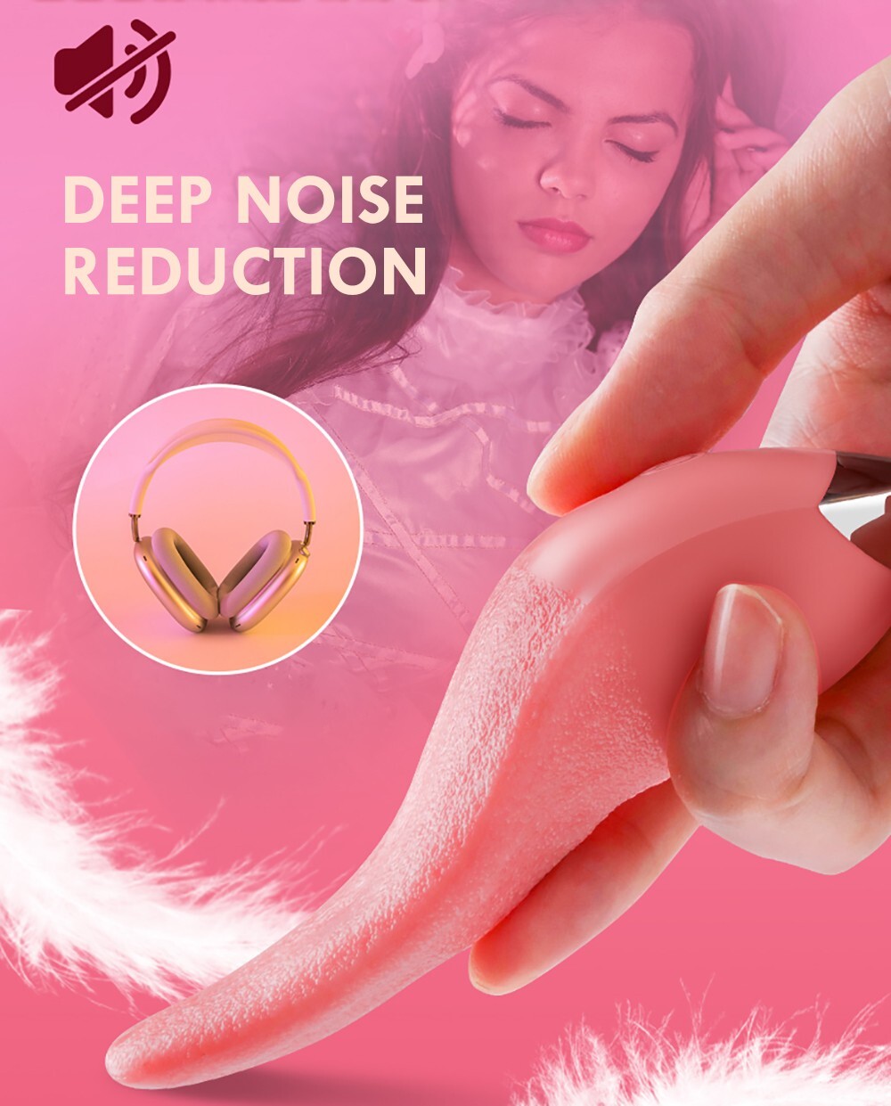 Clit Licking Tongue Vibrator G-Spot Dildo Stimulator Oral Sex Toys for Women