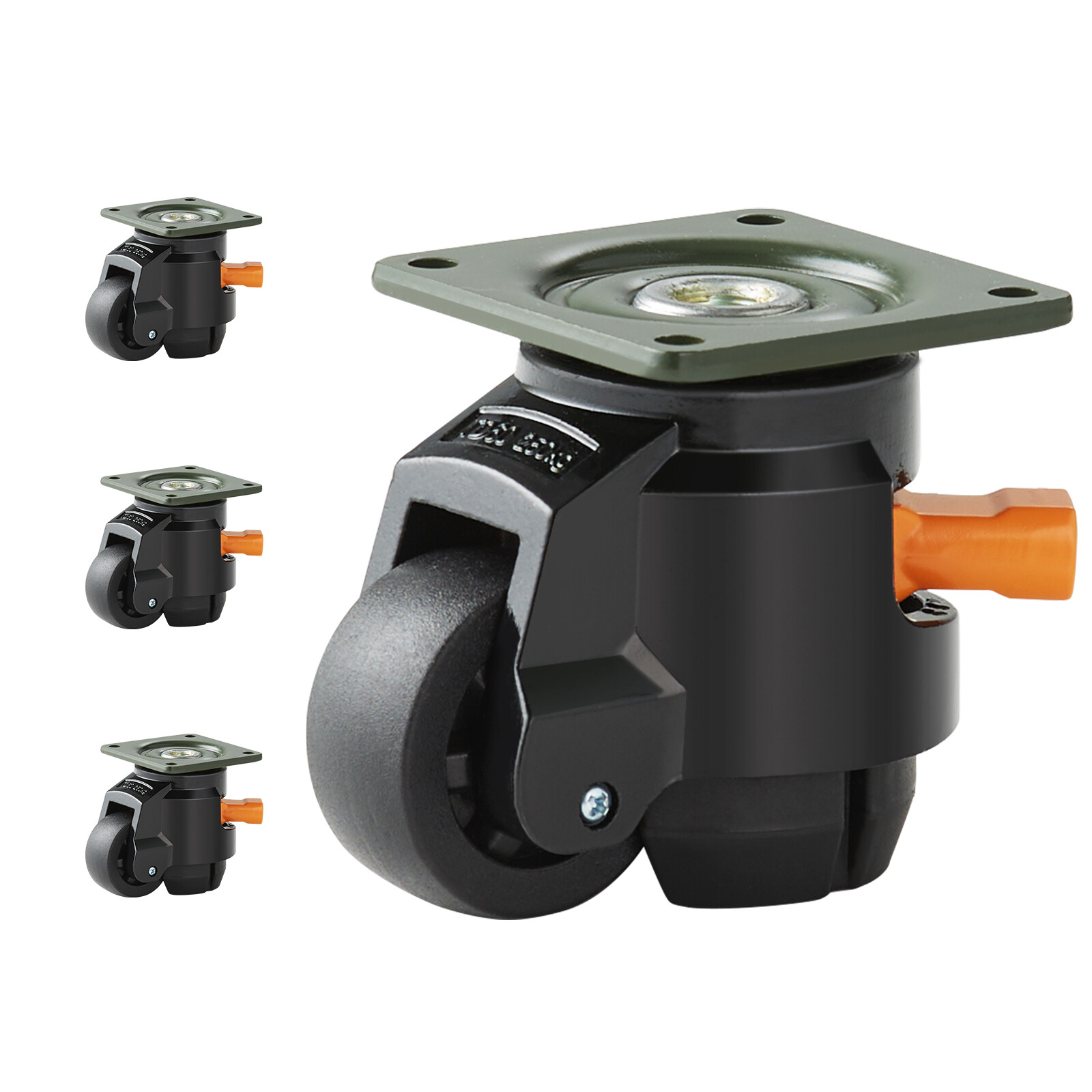 VEVOR Leveling Casters Adjustable Nylon Plate Mounted Caster 1100 lbs Set of 4