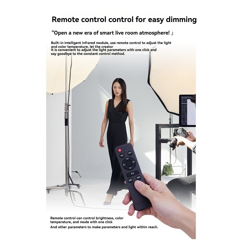 300W Bi LED Video Light, Continuous LED Lighting with 2.4G Remote for6232