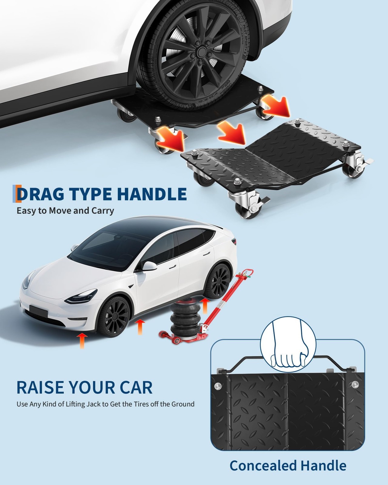 4 Pack Heavy Duty Car Wheel Dolly Set 1500 Lbs Per Dolly Garage Vehicle Mover