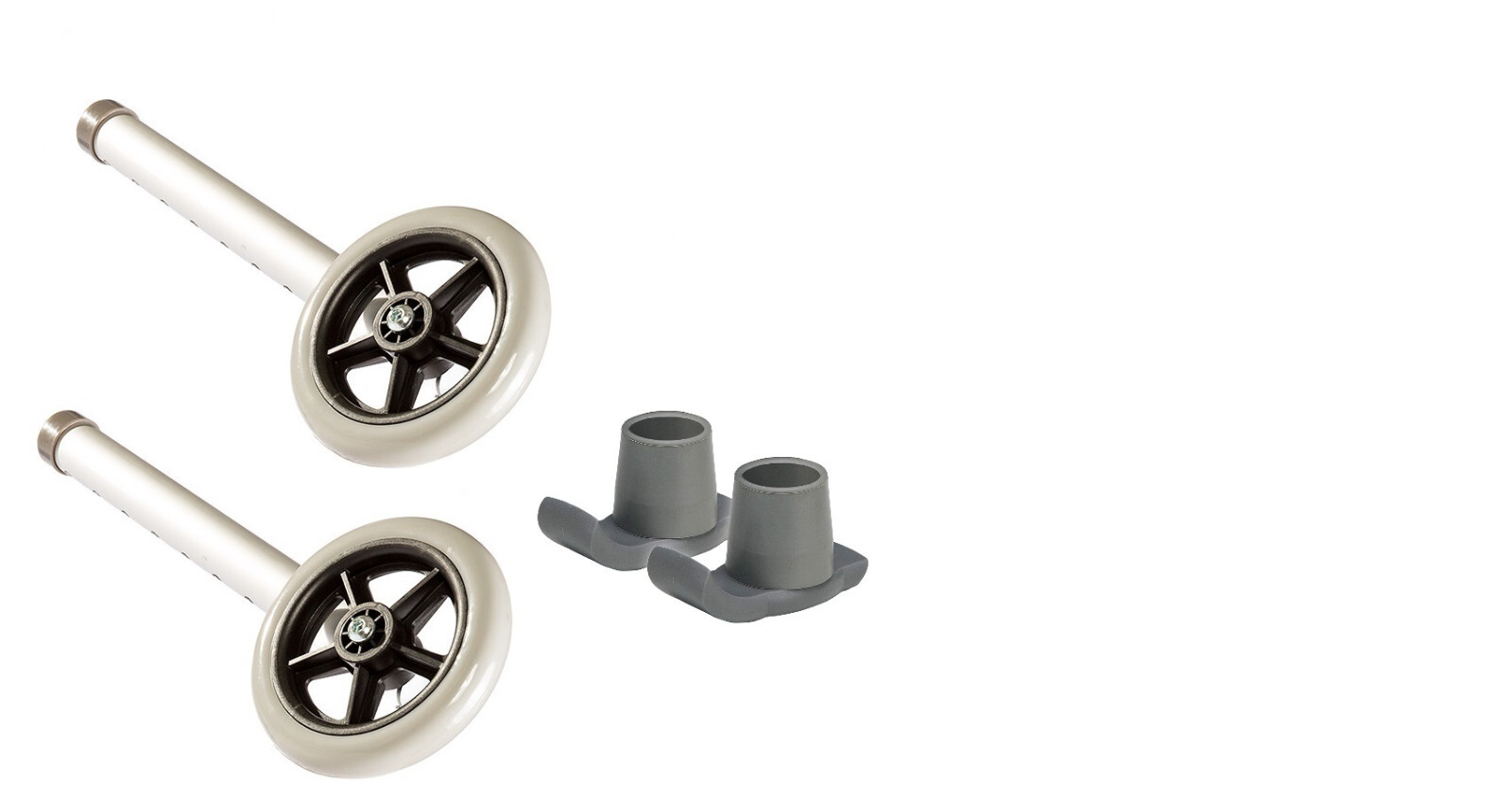 Walker Wheels Replacement Kit  W/ski glides 1/pr Comparable to Invacare & Drive
