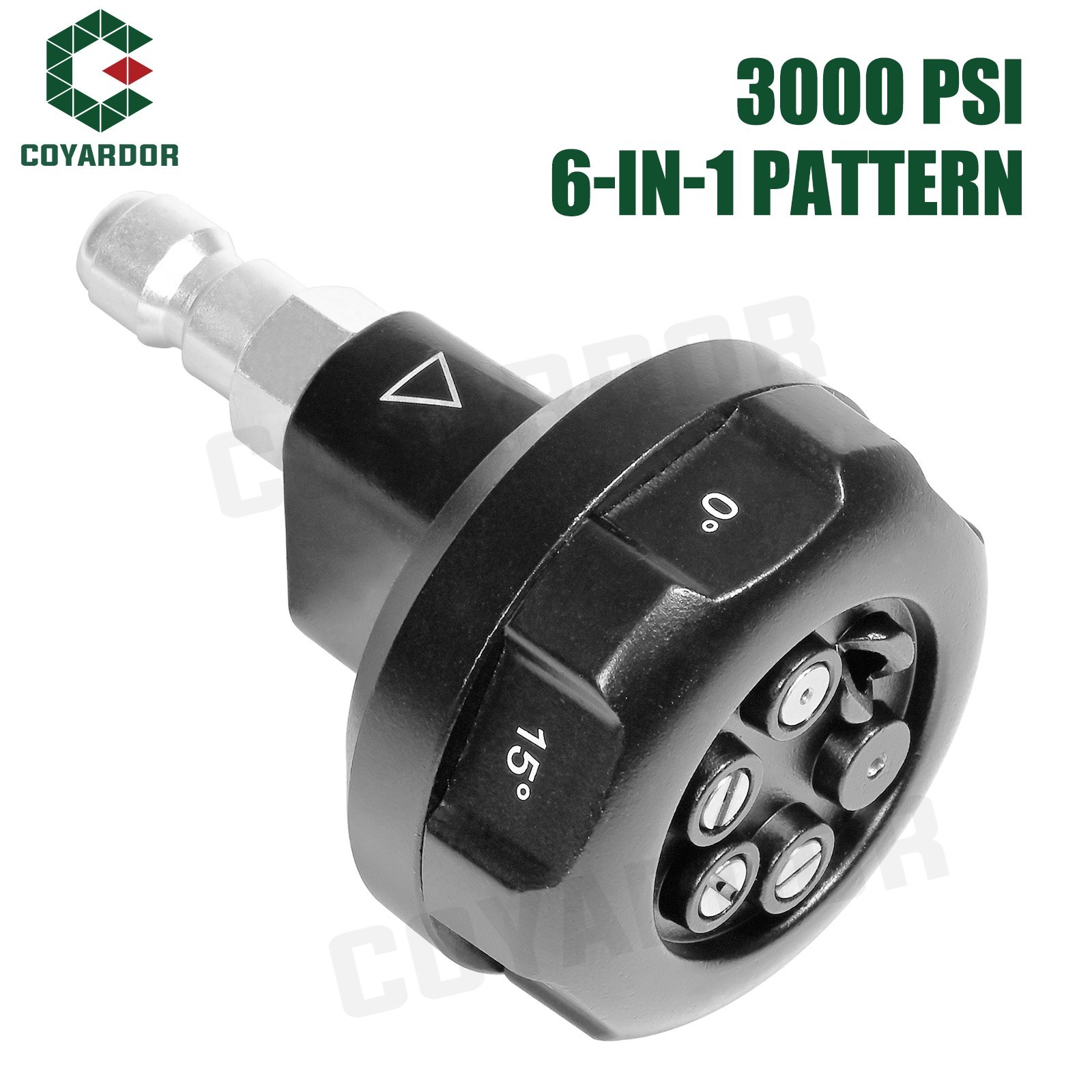 COYARDOR 3000 PSI Pressure Washer Spray Nozzle 6 in 1 Pattern Turbo Tip 4.0 GPM