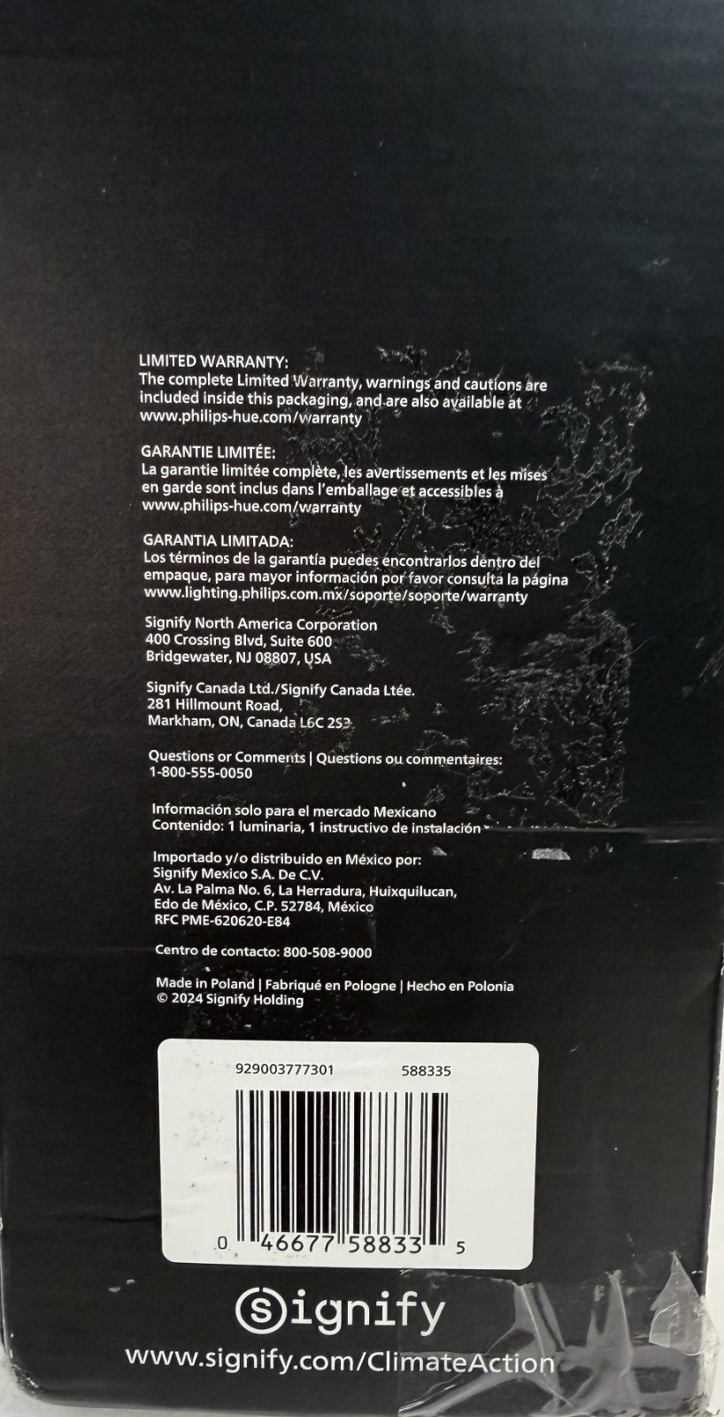 Philips Hue Being Smart Ceiling Light, Black -DAMAGED-FREE SHIPPING