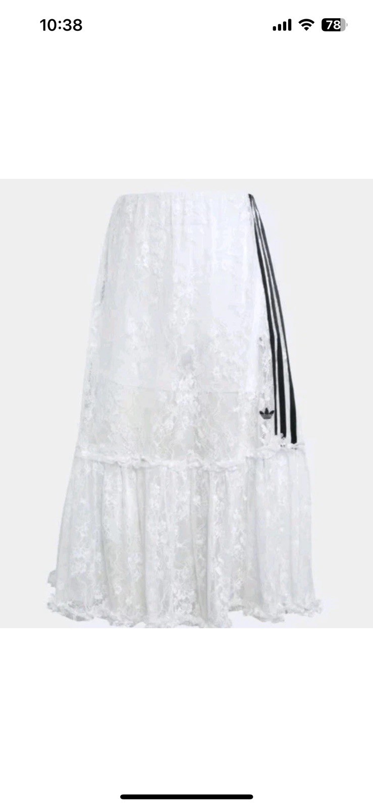 adidas Originals WHITE Lace Skirt New Season! L Large Nwt 100% Authentic .