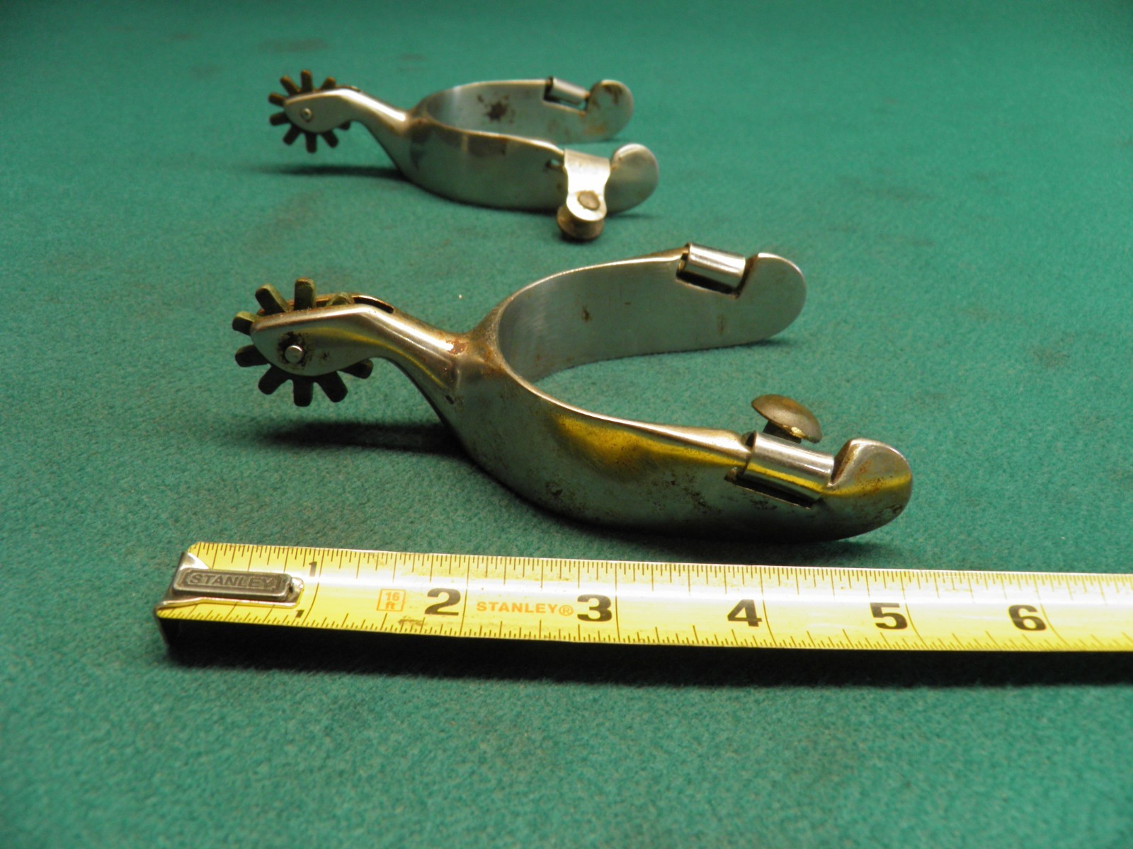 NICE VINTAGE PAIR OF STAINLESS STEEL WESTERN COWBOY SPURS