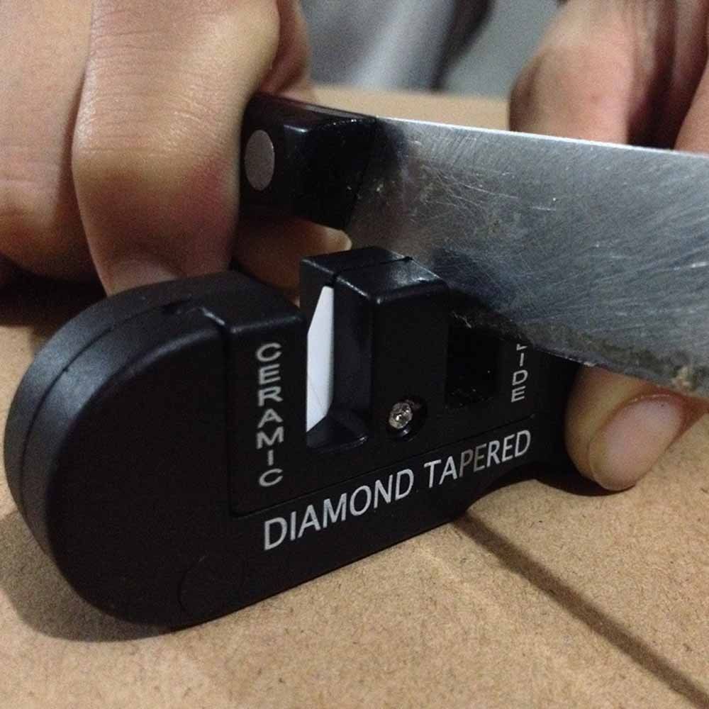 Outdoor Pocket EDC Folding Ceramic Carbide Diamond Tapered Knife Sharpener Fine