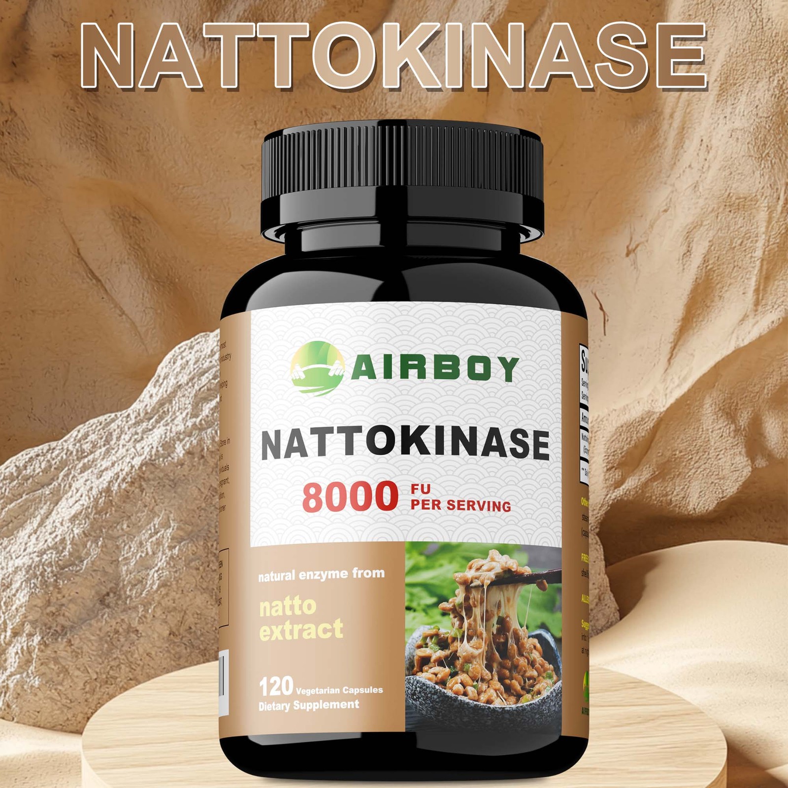 Nattokinase 8000FU - Blood Flow, Heart & Cardiovascular Health, High Quality