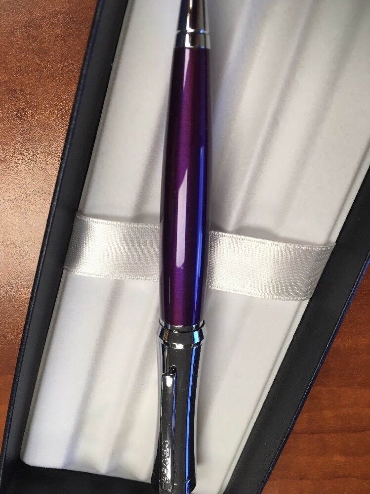 Cross Parasol Chrome and Violet Twist Ballpoint Pen