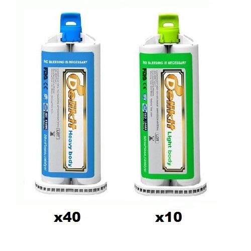 Delikit VPS Impression Material Jumbo Pack x50 (Heavy Body x40 + Light Body x10)