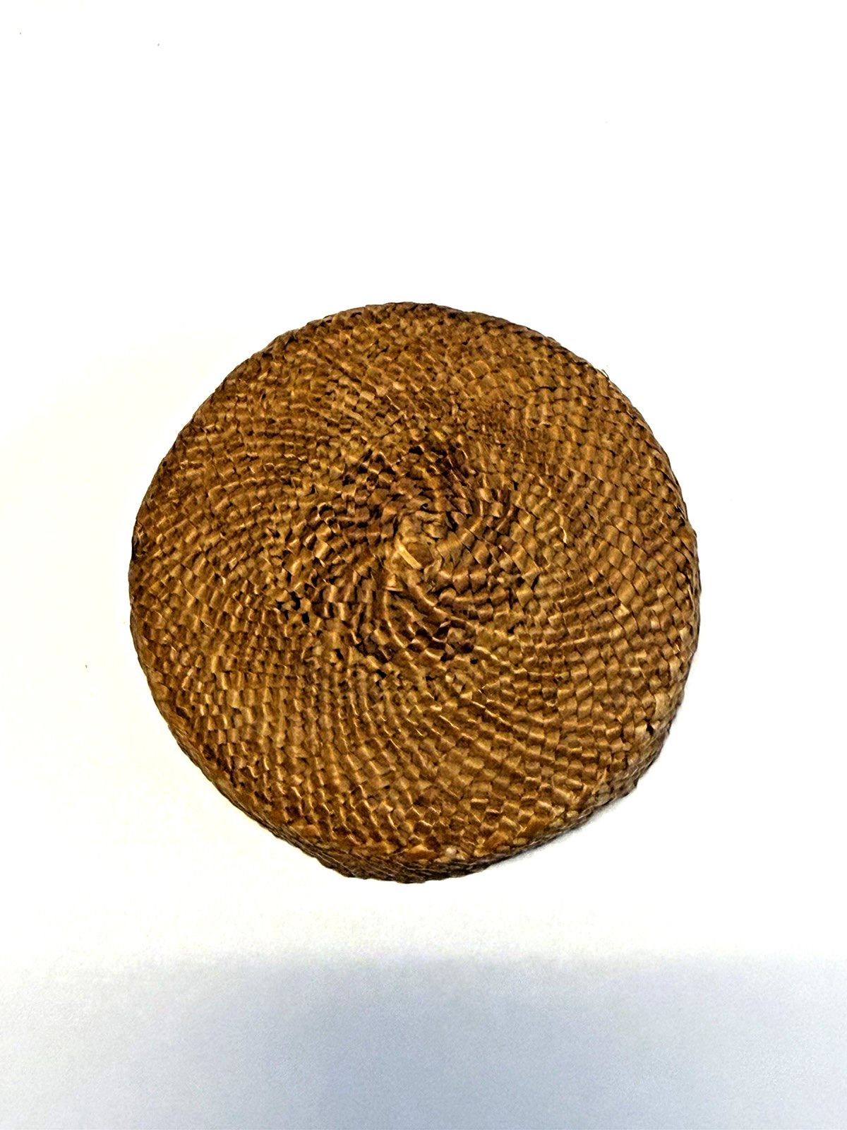 Native American Indian Weaved Lidded Nootka Basket; Small 3"; Early 1900's; #B20